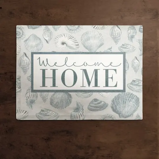 Welcome Home Multi Shell Cotton Twill Placemat Blue/Gray {3}
