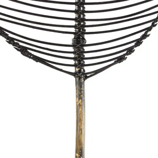 79" Black Bamboo Wood Handmade Woven Leaf Set {6}