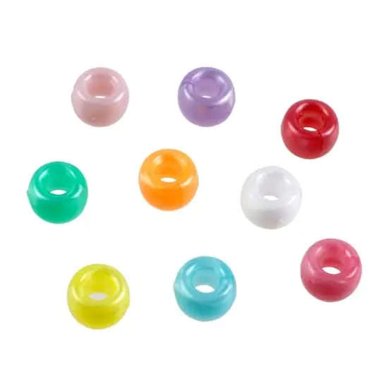 1lb. Multicolor Pony Beads by Creatology&trade;, 6mm x 9mm Pearlized Pastel {1}