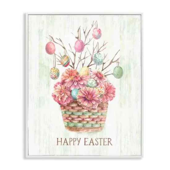Stupell Industries Happy Easter Bouquet Framed Giclee Art White {1}