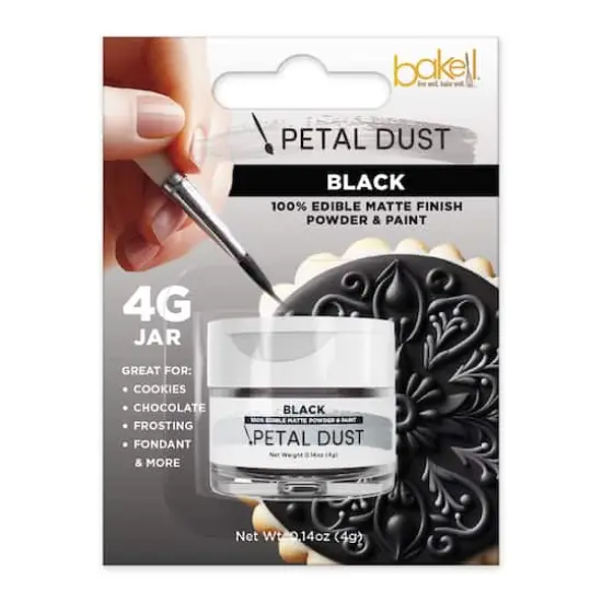 Bakell&reg; Petal Dust Edible Matte Finish Powder Black {1}
