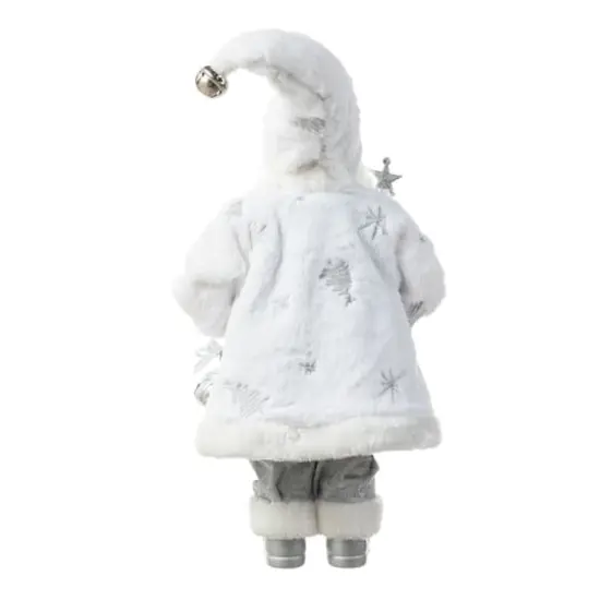 Glitzhome&reg; 18" Faux Fur Christmas Frosty Santa Figurine {8}