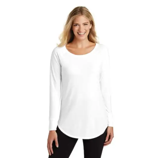 District&reg; Perfect Tri&reg; Women's Long Sleeve Tunic T-Shirt White {4}