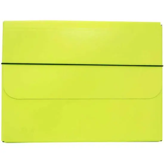 JAM Paper Strong Thick Portfolio Carrying Case with Elastic Band Closure Lime Green {1}