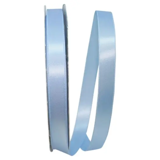 JAM Paper 5/8" x 100yd. Double Face Satin Allure Ribbon Light Blue {1}