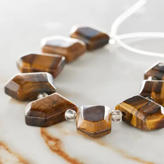 Brown Faceted Tiger's Eye Arrow Semi-Precious Beads by Bead Landing&trade;, 18mm {3}