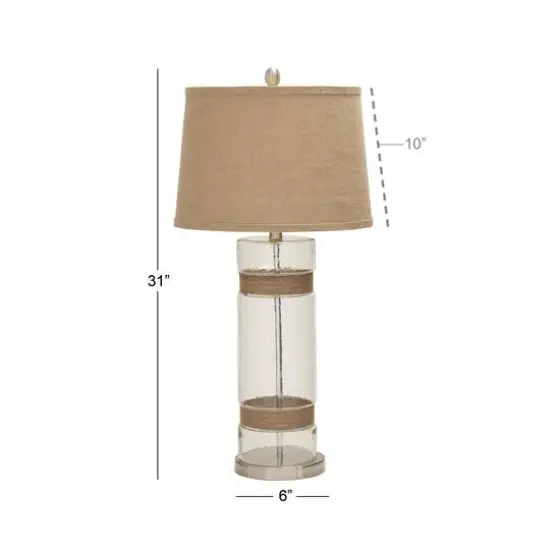 Set of 2 Silver Glass Rustic Table Lamp, 31" {6}