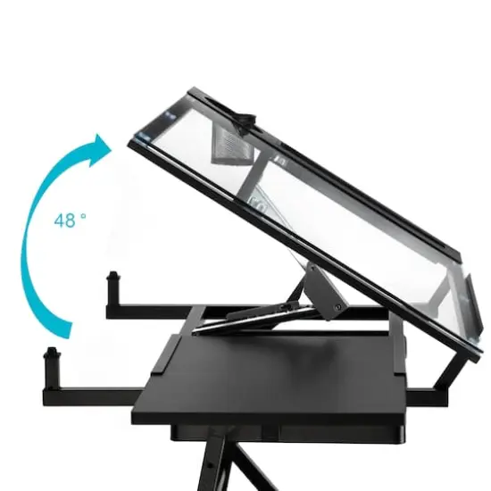 Metal & Glass Artist Table by Artist's Loft&reg; Black {6}