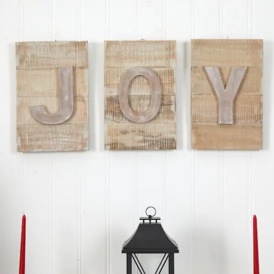 15" Rustic JOY Wall Art {4}