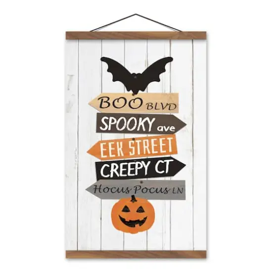 Halloween Street Names Teak Hanging Canvas {1}