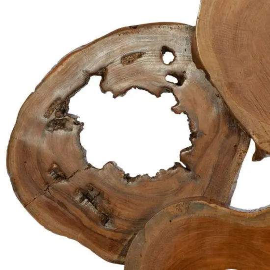 Brown Teak Wood Rustic Wall Decor 37" x 42" x 4" {4}