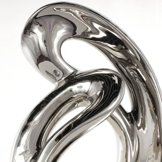 26.5" Silver Abstract Modern Ceramic Sculpture {4}