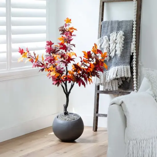 52" Autumn Smoky Maple Artificial Fall Tree {3}