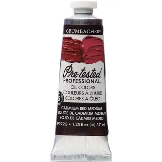Grumbacher® Pre-Tested Professional® Oil Color Paint, 37mL Cadmium Red Medium {1}