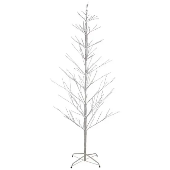 6ft. Pre-Lit White Birch Twig Artificial Tree, Pure White LED Lights {1}