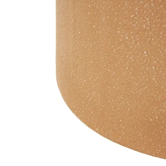 10" Brown with Multicolor Mushrooms & White Speckles Wide Ceramic Decorative Vase {5}