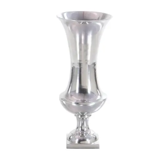 21" Silver Aluminum Traditional Vase {3}