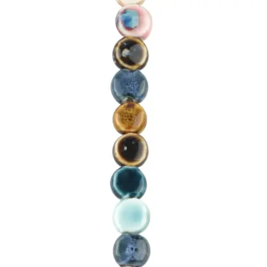 Multicolor Ceramic Coin Beads, 10.5mm by Bead Landing&trade; {1}