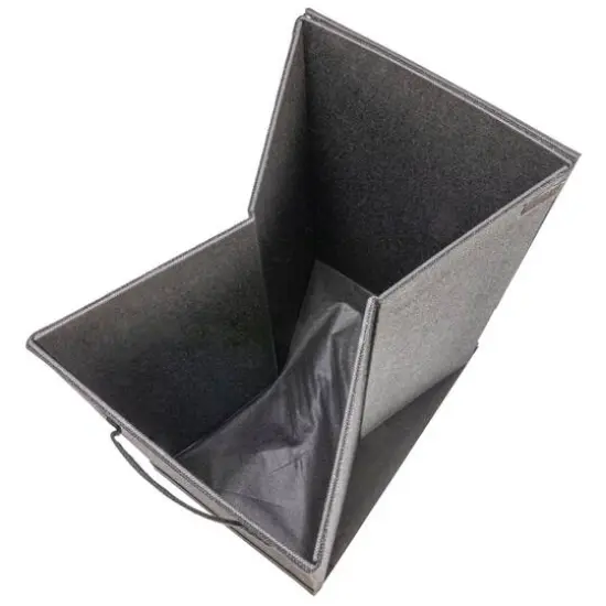 Household Essentials Narrow Collapsible Laundry Hamper with Liner & Lid Black {15}