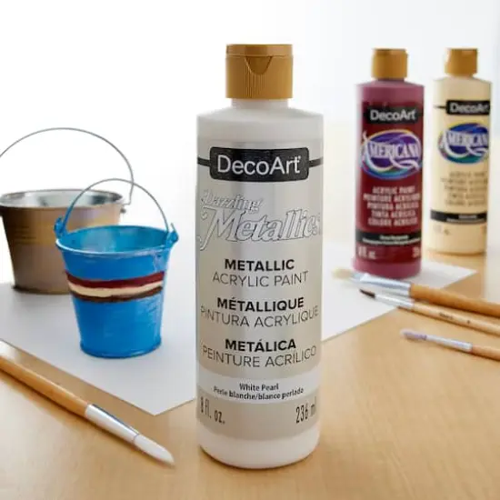 DecoArt&reg; Dazzling Metallics&reg; Acrylic Paint White Pearl {3}