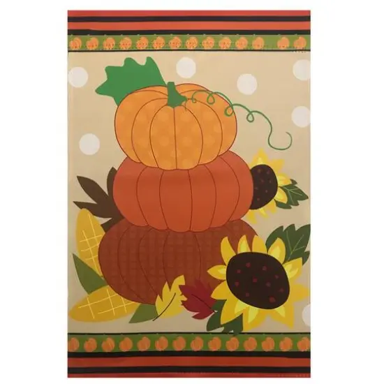 40" Pumpkins & Sunflowers Autumn Harvest Garden Flag {1}