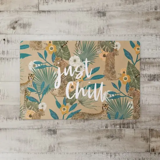 Just Chill Tropical Cheetah Floor Mat Beige {3}