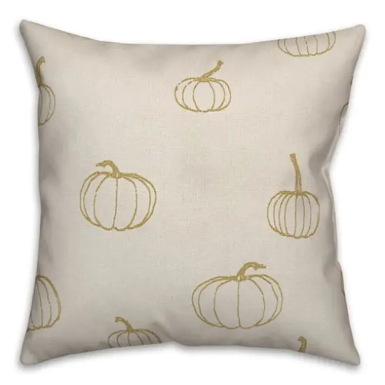 Mustard Yellow Mini Pumpkin Pattern Throw Pillow {3}