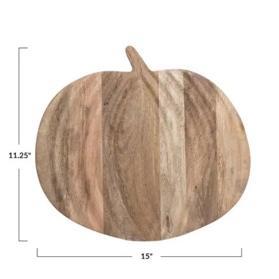 Hello Honey&reg; 15" NaturalPumpkin Mango Wood Cutting Board {6}