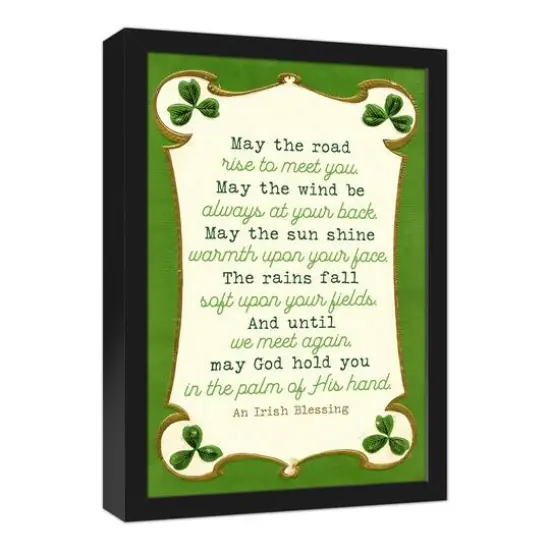 Bordered Irish Blessing Black Framed Canvas {4}