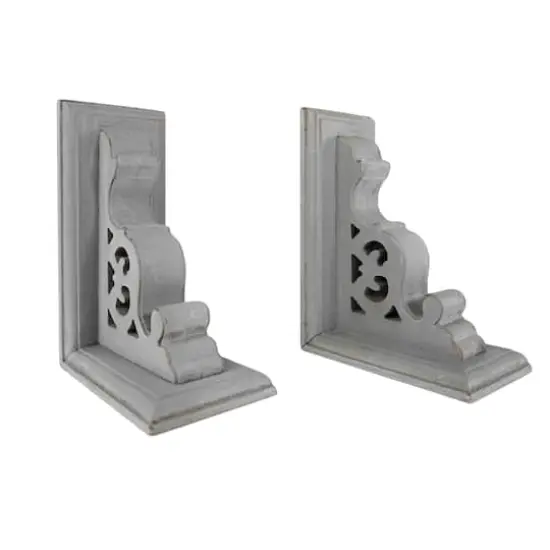American Art D&eacute;cor&trade; 8" Vintage Decorative Wood Bookends, 2ct. Dark Gray {1}