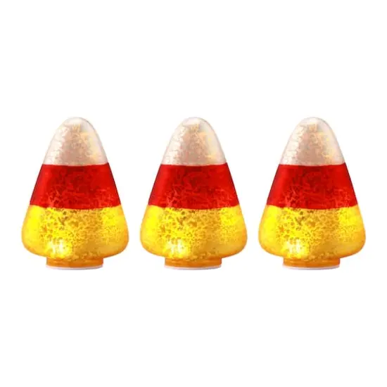 5" LED Illuminated Mercury Glass Candy Corns, 3ct. {1}
