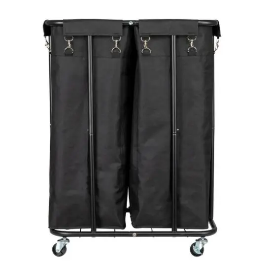 Household Essentials 2-Bag Rolling Laundry Sorter Black {9}