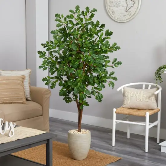 5.5ft. Oak Tree in Sand Colored Planter {3}