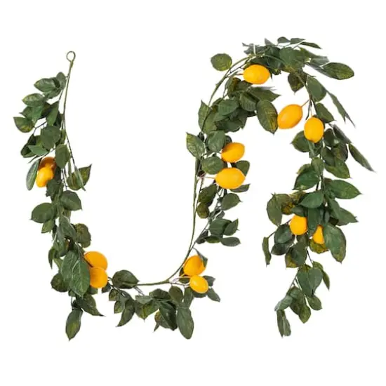6ft. Green & Yellow Salal Leaf Lemon Garland {1}