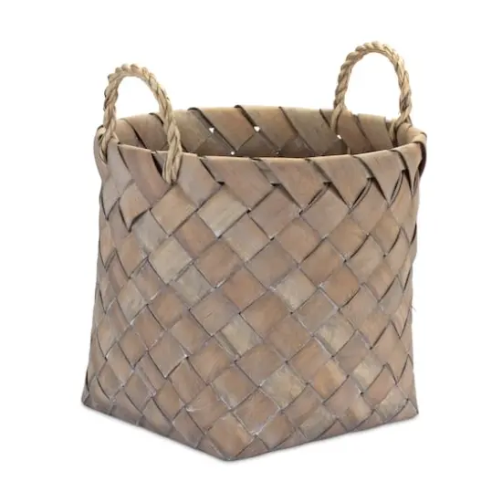 Natural Woven Wicker Basket with Handles Set {4}