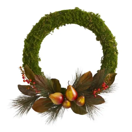 22" Pear, Magnolia & Moss Wreath {1}