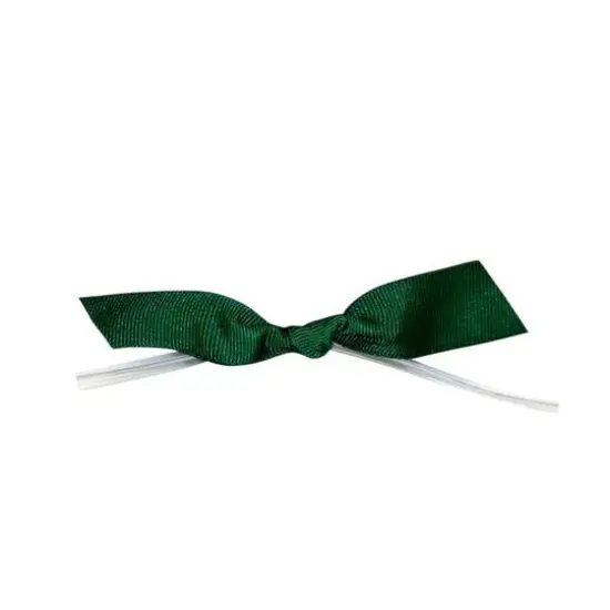 JAM Paper 7/8" Grosgrain Twist Tie Flair Bows, 100ct. Forest {1}