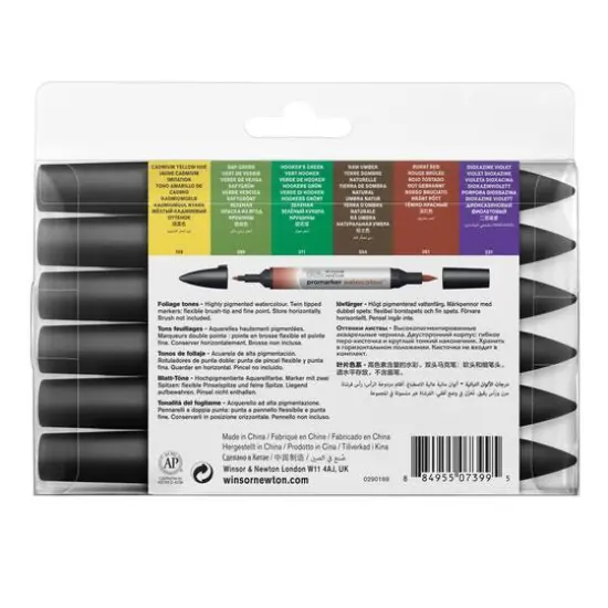 Winsor & Newton&reg; ProMarker 6 Color Foliage Watercolor Marker Set {5}