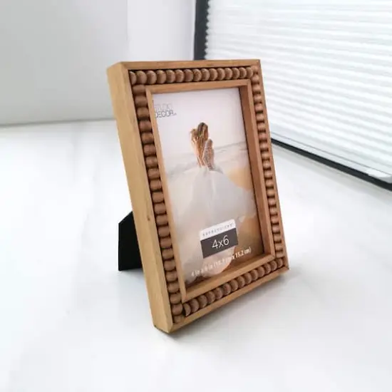 Expressions&trade; 4" x 6" Natural Beaded Frame by Studio D&eacute;cor&reg; {8}