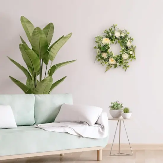 24" Spring Cream Peony & Camellia Wreath {6}