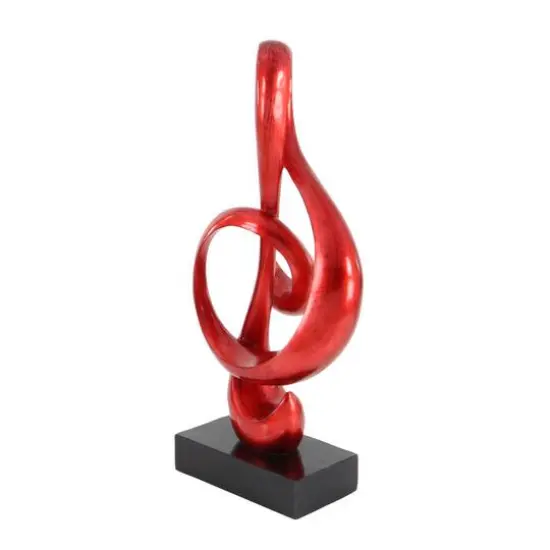 33" Red Polystone Contemporary Abstract Sculpture {5}