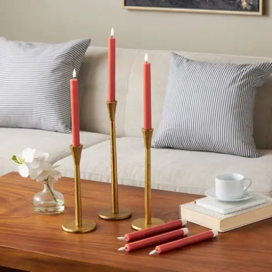 10" Flameless Wax Candles with Remote Control, 6ct. Red {10}