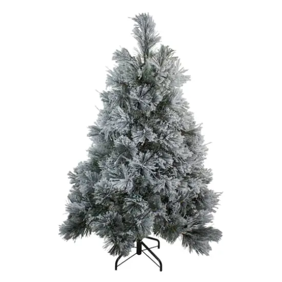 4.5ft. Unlit Flocked Black Spruce Artificial Christmas Tree {1}