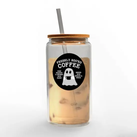 Freshly Boo'ed Coffee 16oz. Glass Can Cup {3}