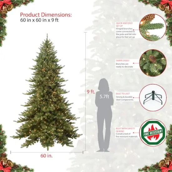 9ft. Pre-Lit Royal Majestic Fraser Fir Artificial Christmas Tree, Clear Lights {7}