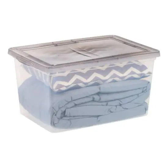 IRIS&reg; 58qt. Clear Snap Top Storage Box with Gray Lid {6}