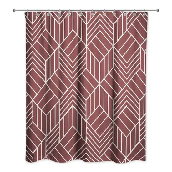 Hatch Chevron Shower Curtain Maroon {1}