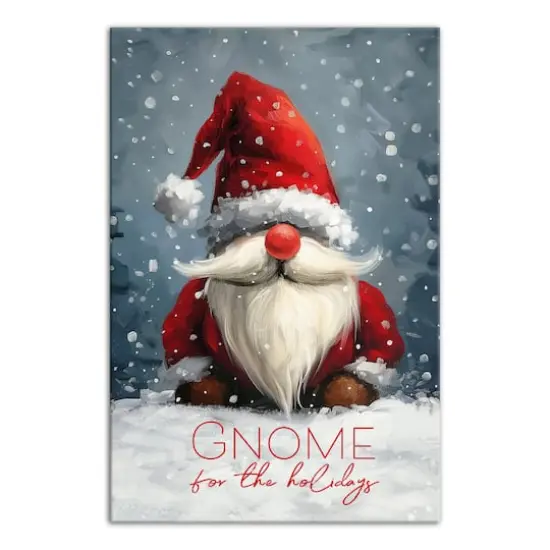Gnome Santa 11" x 14" Canvas Wall Art {1}