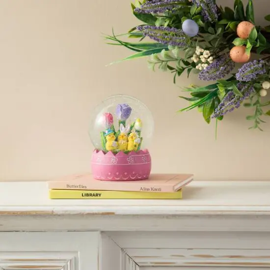 Glitzhome&reg; 5" Easter Chick Family Waterglobe {6}