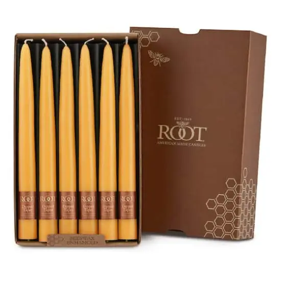 Root Candles 9" Unscented Taper Candles, 12ct. Butterscotch {1}